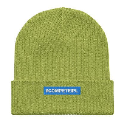 #COMPETEIPL Embroidered Patch Organic Ribbed Beanie